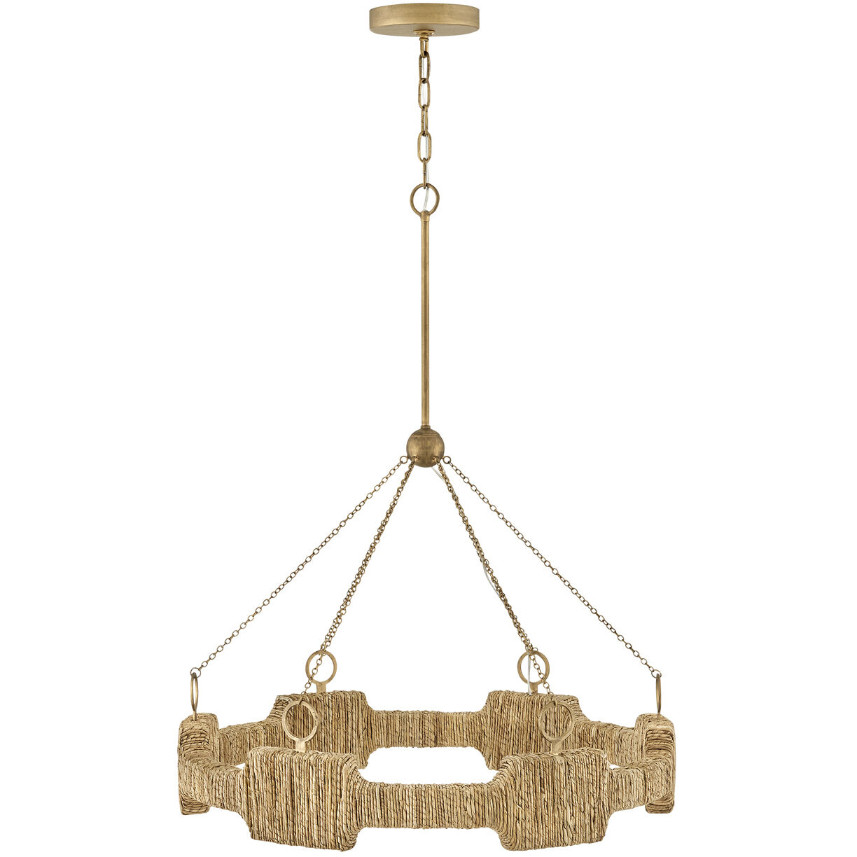 Raffi LED 30 inch Burnished Gold Chandelier Ceiling Light, Single Tier