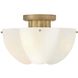 Becca 4 Light 14 inch Heritage Brass Semi-flush Mount Ceiling Light