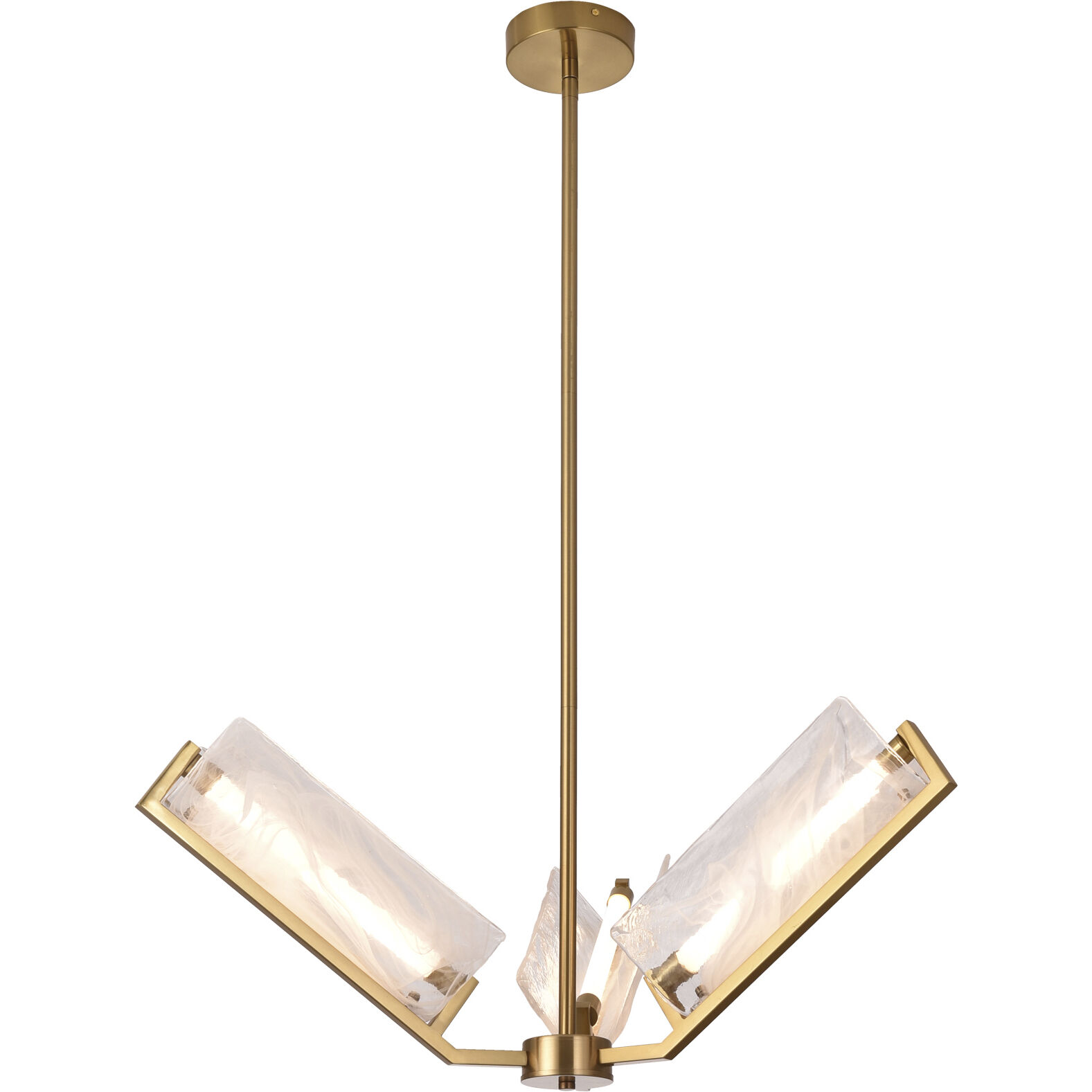 Mingle 3 Light 31.25 inch Satin Brass Chandelier Ceiling Light