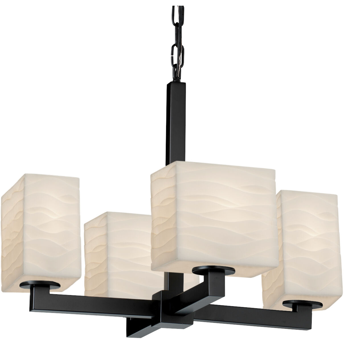 Porcelina 4 Light 20 inch Matte Black Chandelier Ceiling Light, Modular Family, Choices