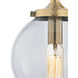 Altoona 1 Light 33 inch Antique Gold with Matte Black and Clear Sconce Wall Light