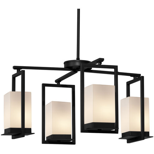 Fusion LED 25 inch Matte Black Chandelier Ceiling Light in Opal Fusion