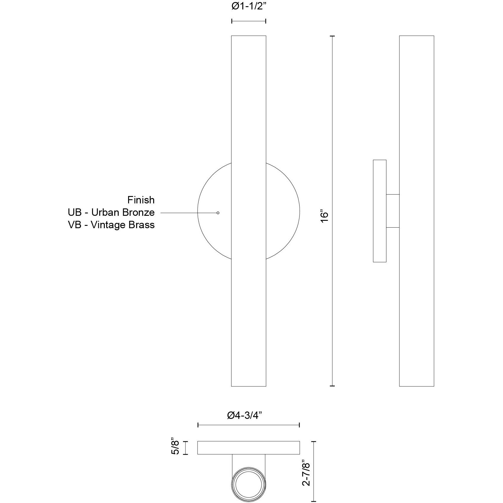 Mason Wall Sconce Wall Light in Urban Bronze