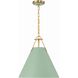 Xavier Pendant Ceiling Light in Vibrant Gold and Green