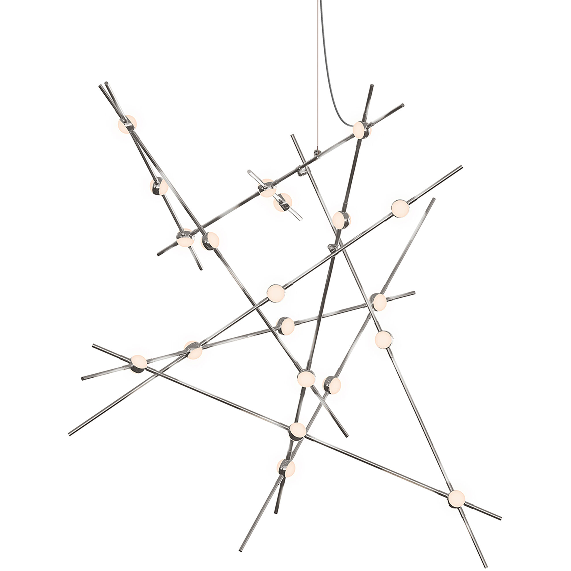 Constellation Aquila Major LED 37.25 inch Satin Nickel Chandelier Ceiling Light in 3000K, 20 ft. Cord, White Optical Acrylic