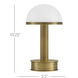 Promenade 10.25 inch 2 watt Polished Antique Brass and White Cordless Table Lamp Portable Light