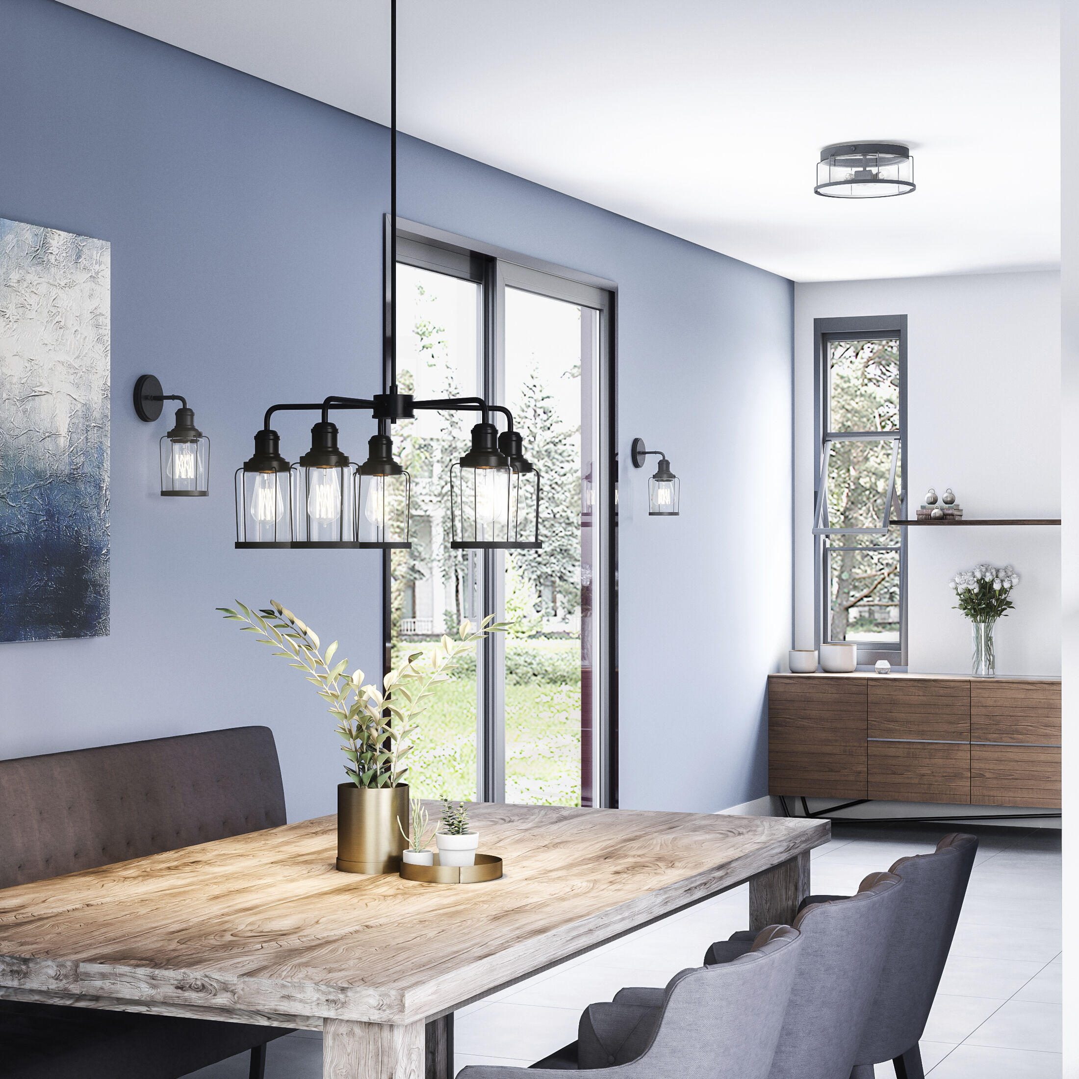 Ludlow 5 Light 25 inch Earth Black Chandelier Ceiling Light