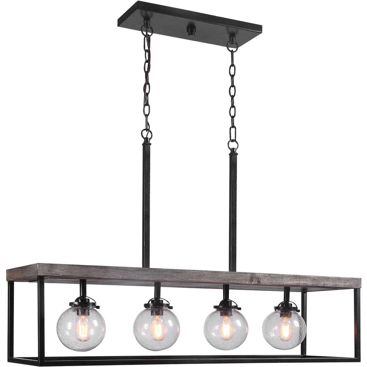 Pearsall 4 Light 44 inch Textured Black Island Light Ceiling Light