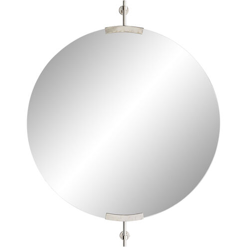 Madden 39 X 30 inch Polished Nickel Wall Mirror, Round