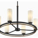 Fusion Collection - Tilburg Family 6 Light 26.5 inch Matte Black and Brass and Opal Chandelier Ceiling Light in 26.5" D x 26.5" W x 17" H, EVOLV