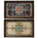 Anita Brown and Blue Tray, Set of 2