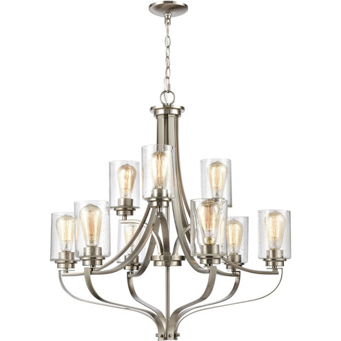 Market Square 9 Light 29 inch Brushed Nickel Chandelier Ceiling Light