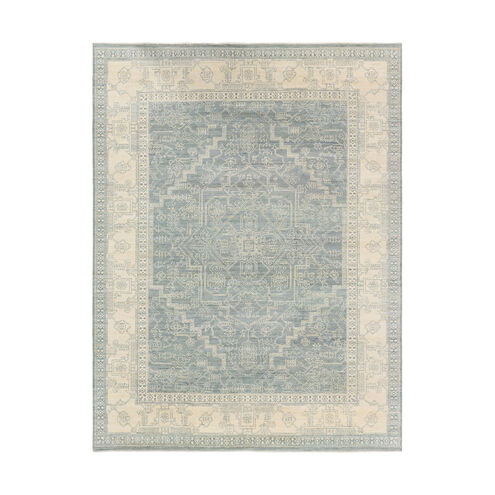 Bala 36 X 24 inch Blue and Gray Area Rug, Wool