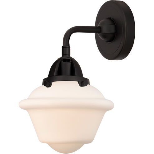 Nouveau 2 Small Oxford 1 Light 8 inch Matte Black Sconce Wall Light in Matte White Glass