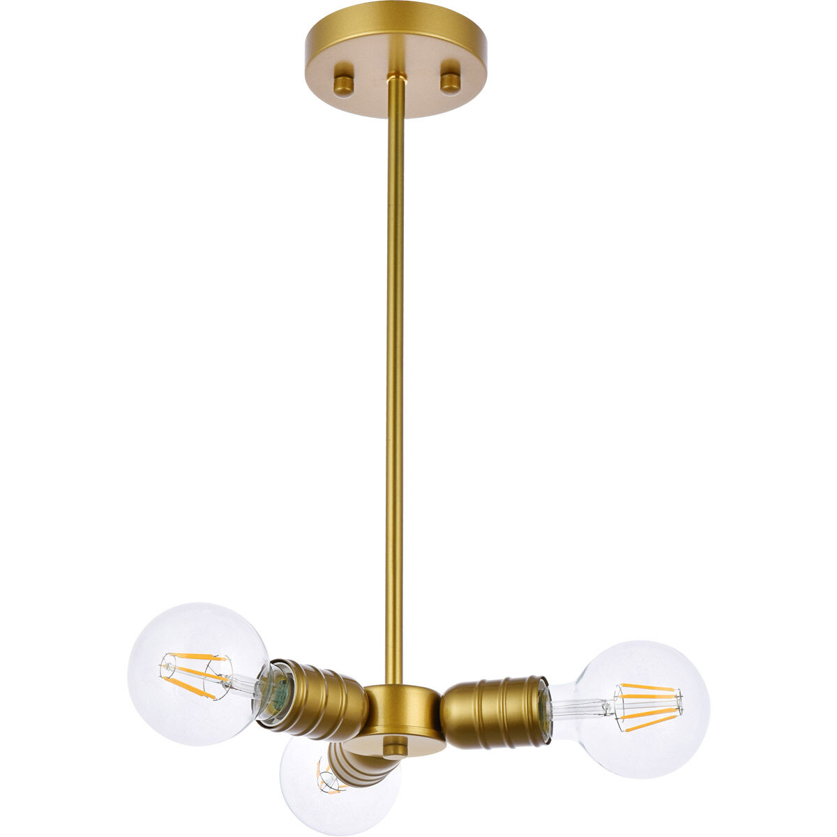 Reyes 3 Light 7.5 inch Brass Pendant Ceiling Light