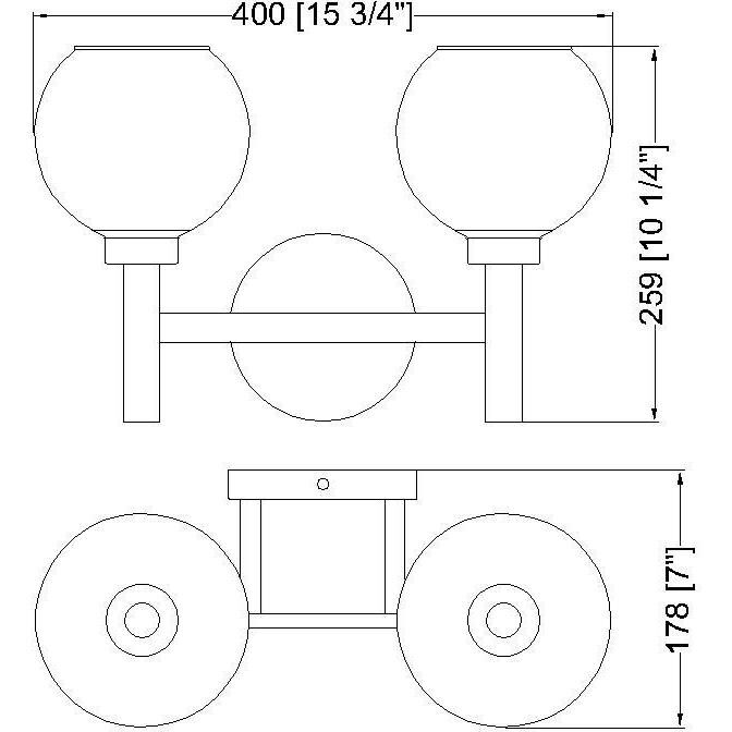 Sutton 2 Light 15.75 inch Brushed Nickel Vanity Wall Light