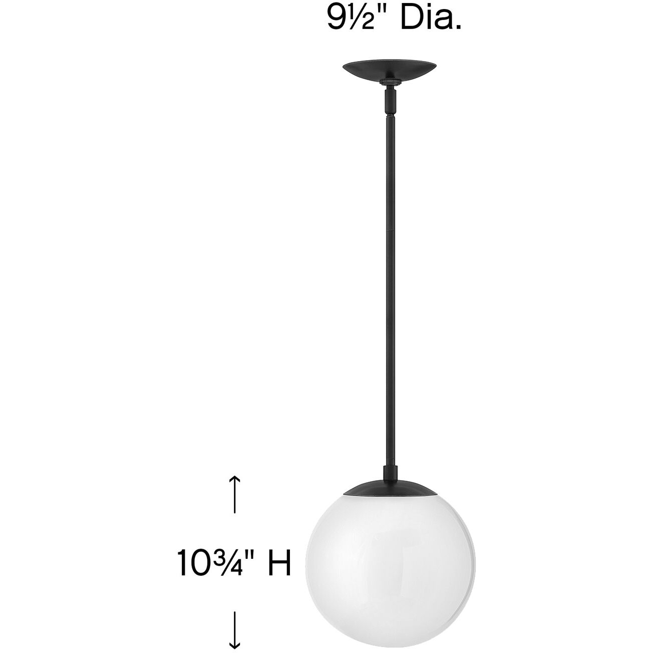 Warby 1 Light 9.5 inch Black Indoor Pendant Ceiling Light in White