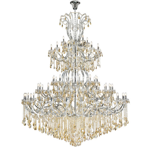 Maria Theresa 84 Light 96 inch Chrome Chandelier Ceiling Light in Golden Shadow, Royal Cut