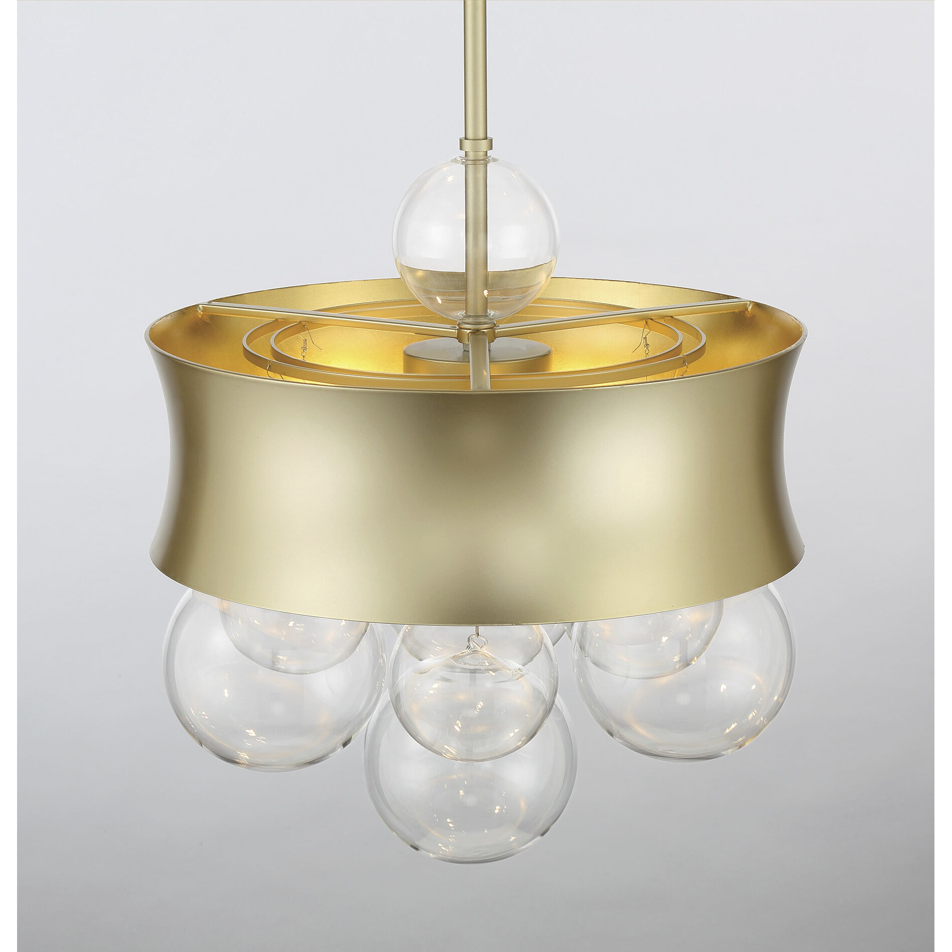 Verdi Square 3 Light 14 inch Soft Gold With Gold Leaf Convertible Pendant Ceiling Light