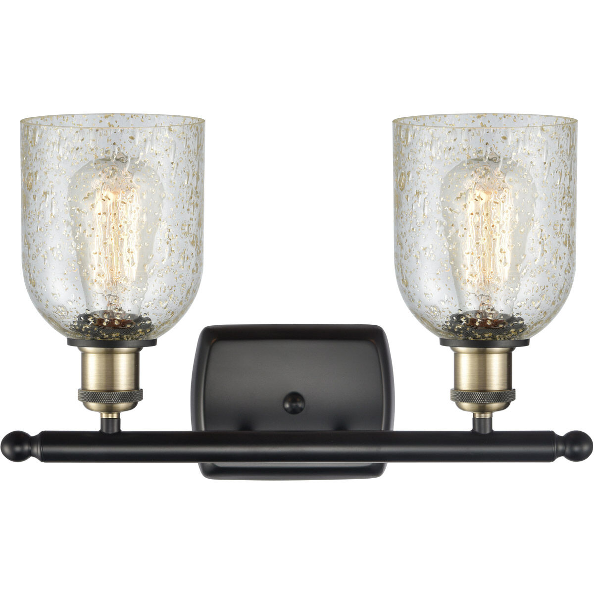 Ballston Caledonia LED 16 inch Black Antique Brass Bath Vanity Light Wall Light in Mica Glass, Ballston