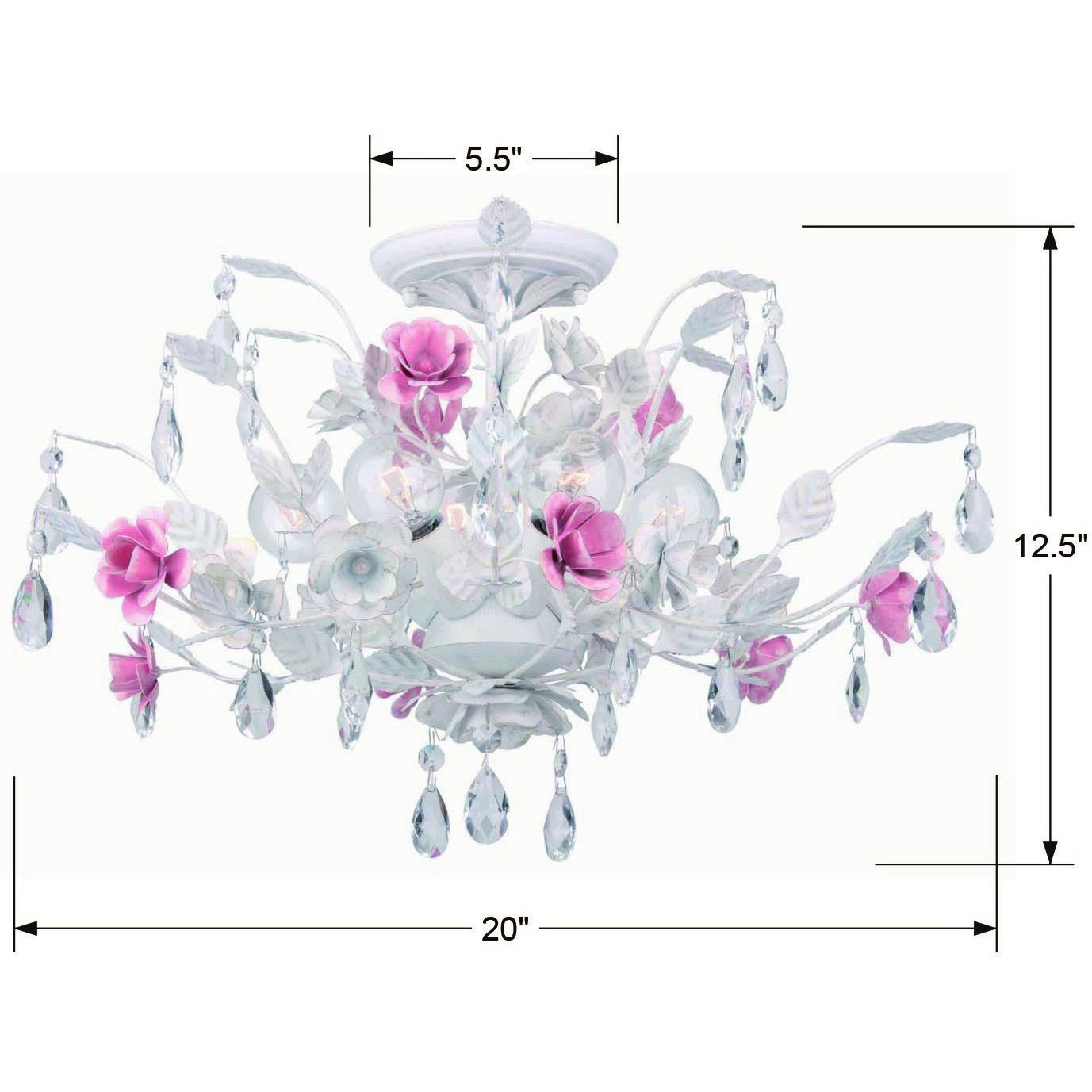 Lola 6 Light 20 inch Wet White Semi Flush Ceiling Light