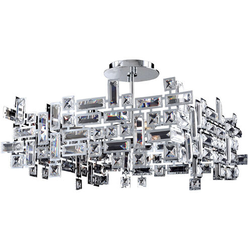 Vermeer 8 Light 21 inch Chrome Pendant Ceiling Light in Firenze Clear