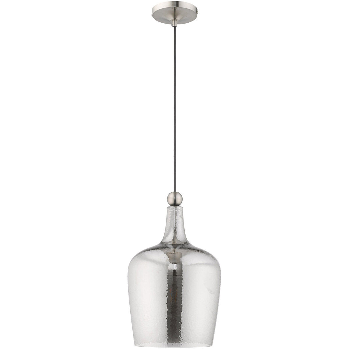 Art Glass 1 Light 9 inch Brushed Nickel Mini Pendant Ceiling Light