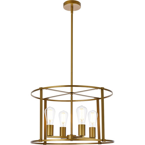 Agnys 4 Light 20 inch Brass Pendant Ceiling Light