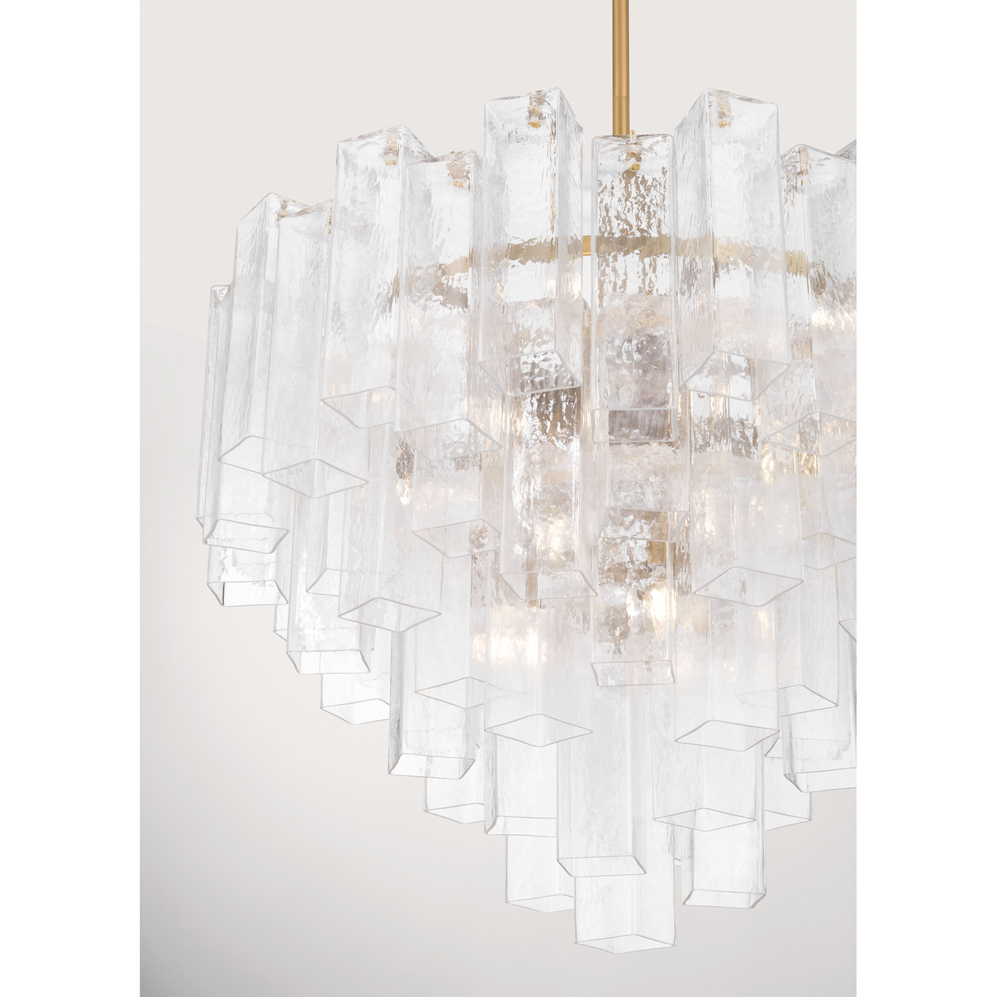 Torvento 15 Light 32.75 inch Legacy Brass Pendant Ceiling Light in Clear Handmade Glass