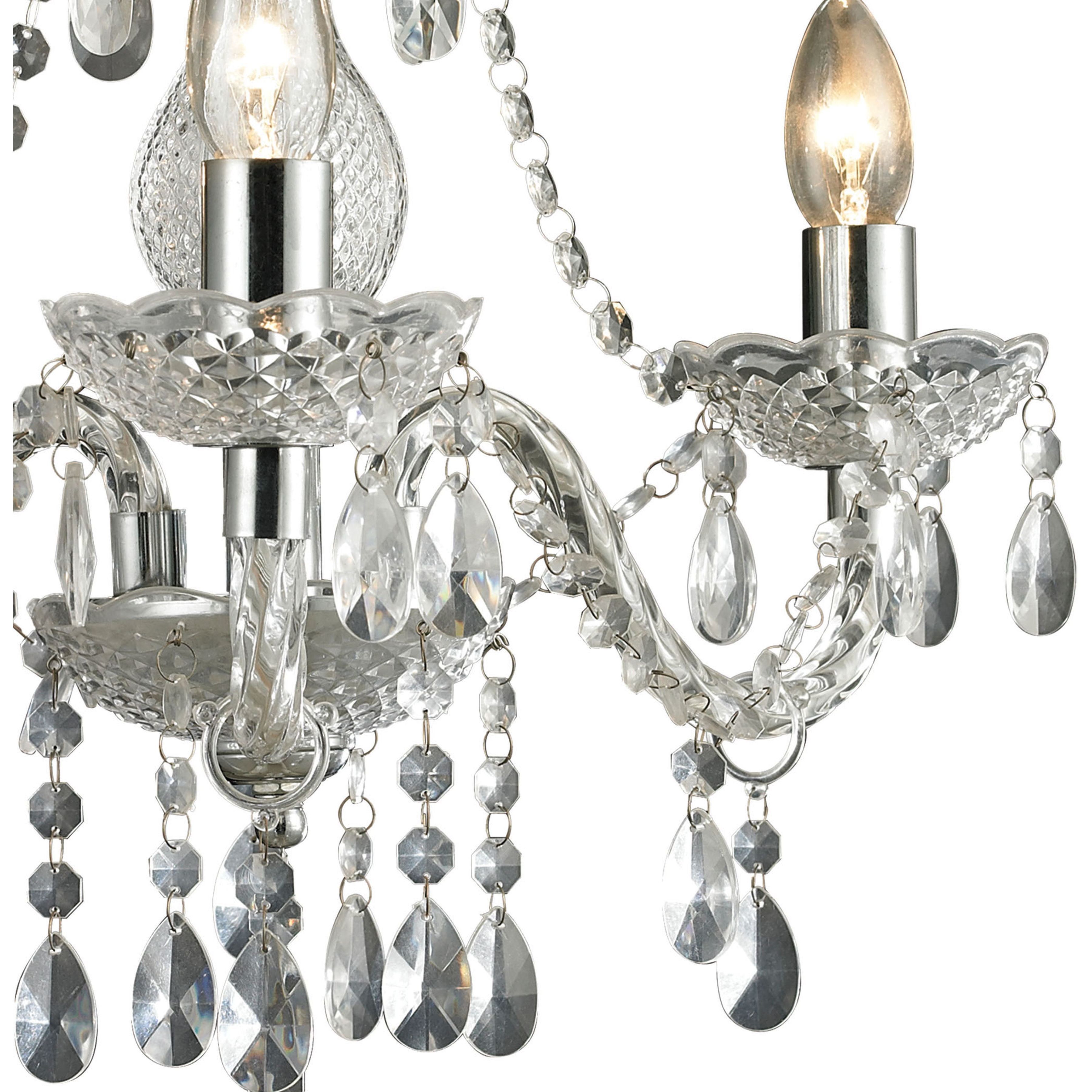 Theatre 3 Light 16 inch Chrome with Clear Chandelier Ceiling Light