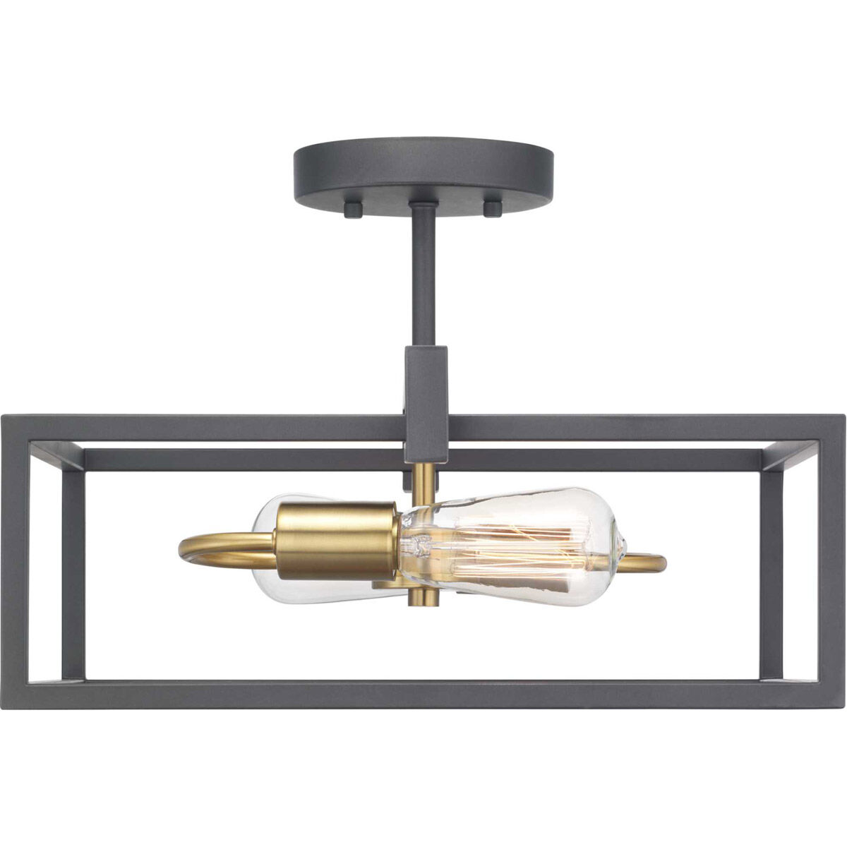 Blakely 2 Light 17 inch Graphite Semi-Flush Mount Convertible Ceiling Light, Design Series
