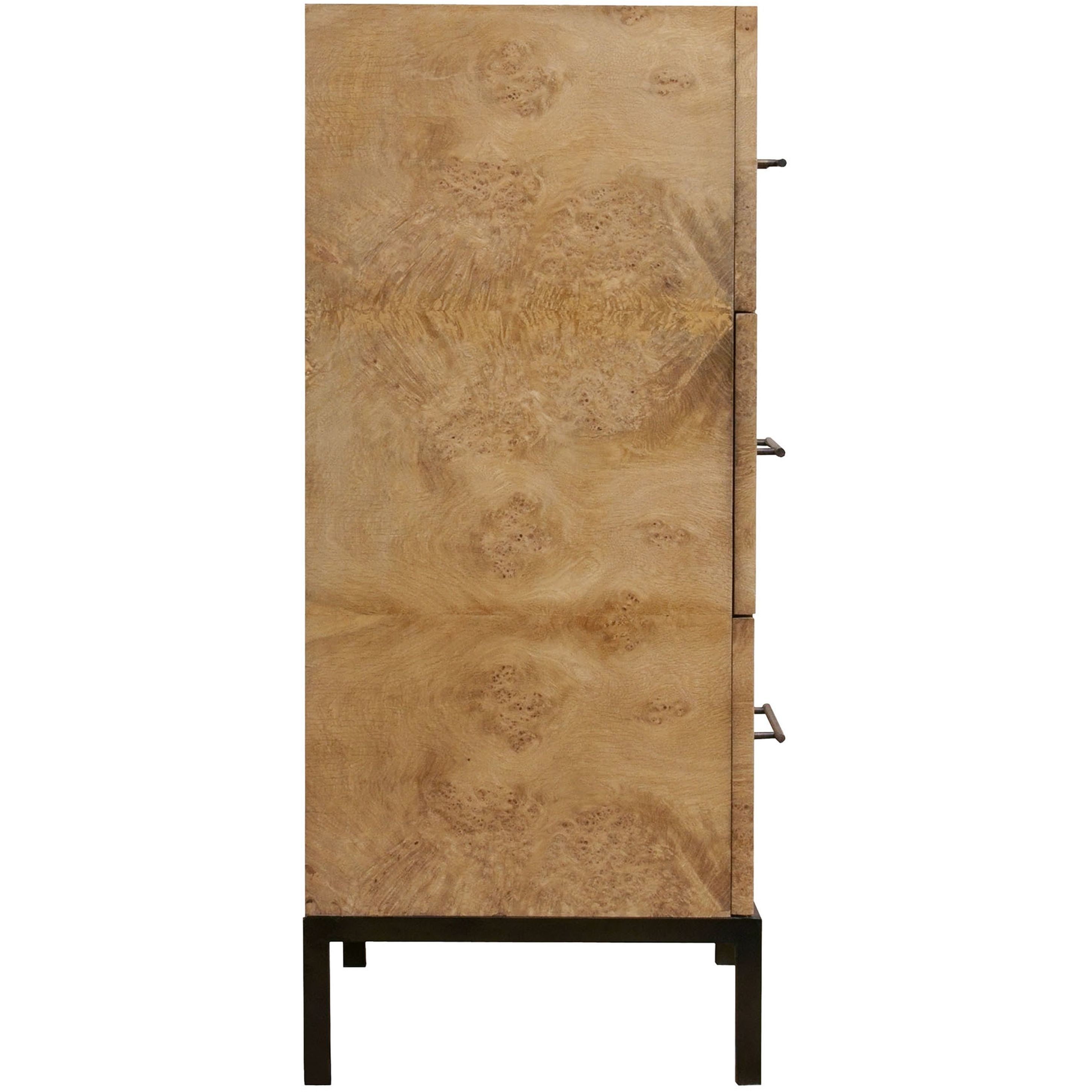 Marc Natural Burl with Black and Antique Nickel Chest