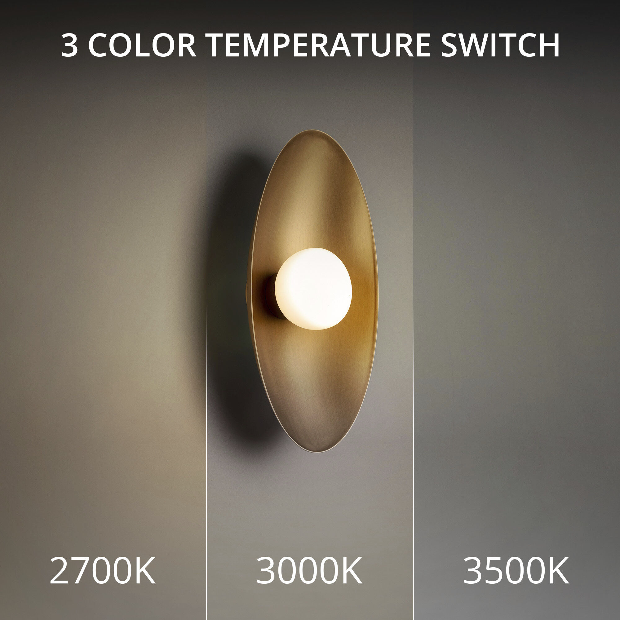 Glamour Wall Sconce Wall Light in 2700K, Aged Brass, dweLED