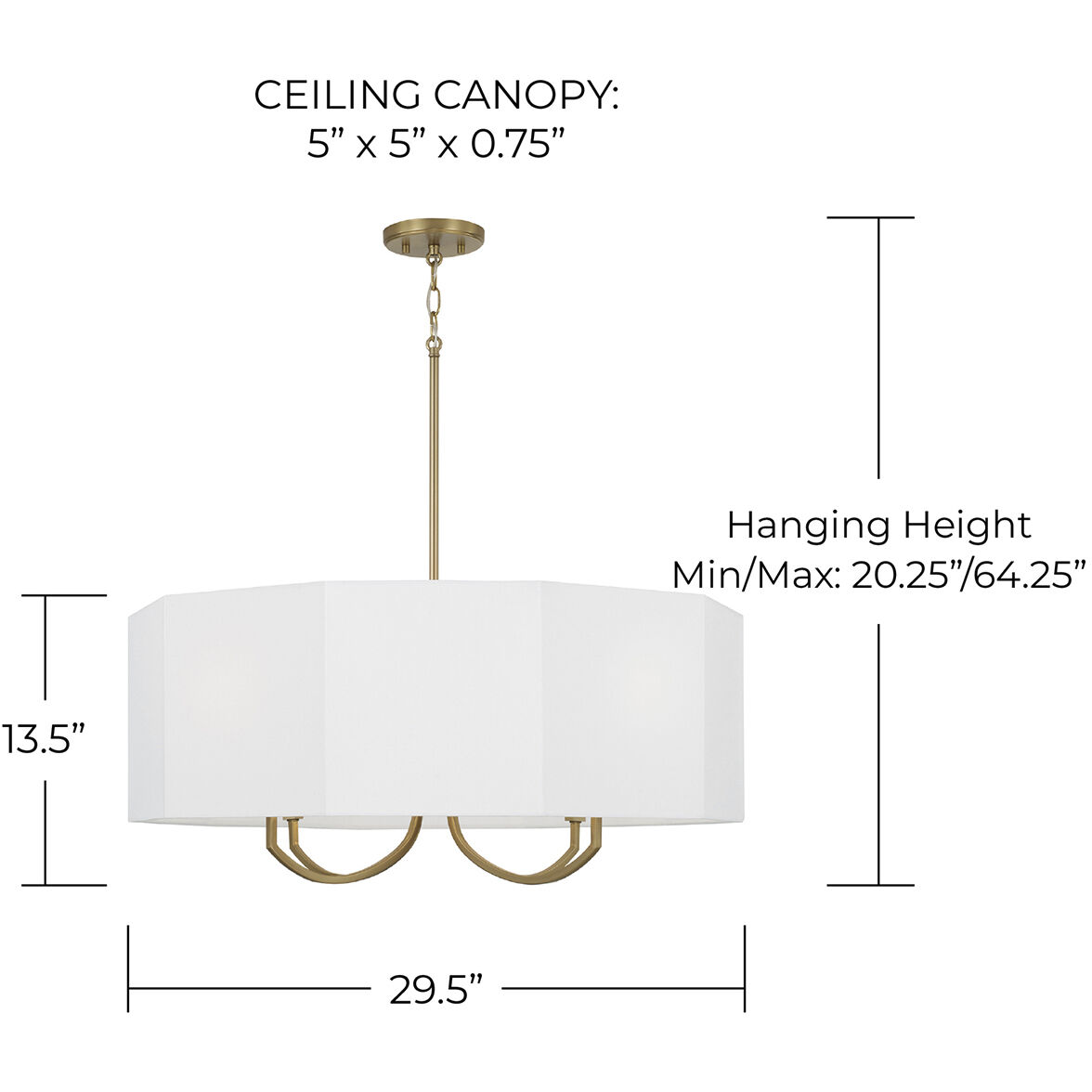 Adrian 4 Light 29.5 inch Aged Brass Chandelier Ceiling Light