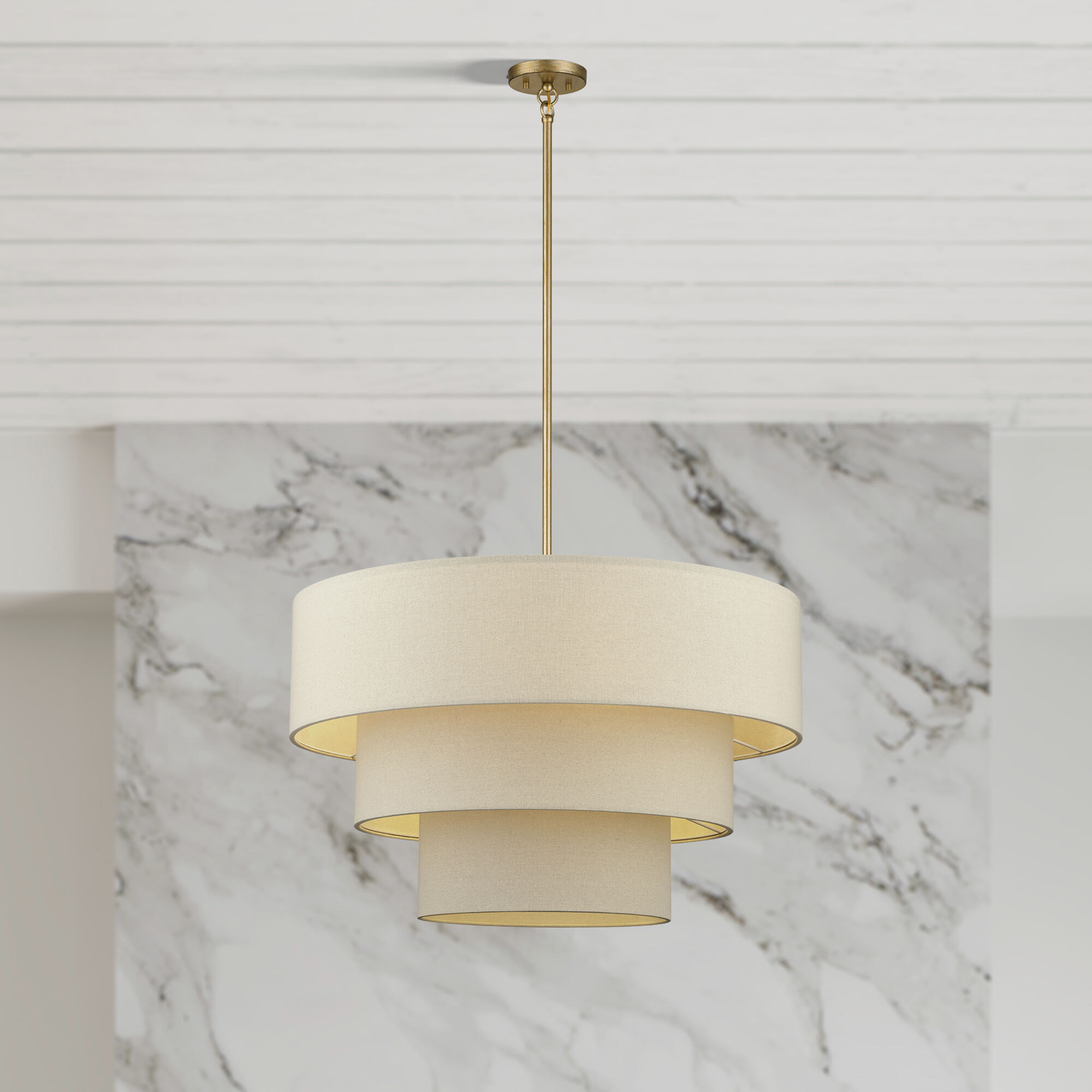 Bellingham 8 Light 32 inch Antique Gold Leaf Pendant Chandelier Ceiling Light, Large