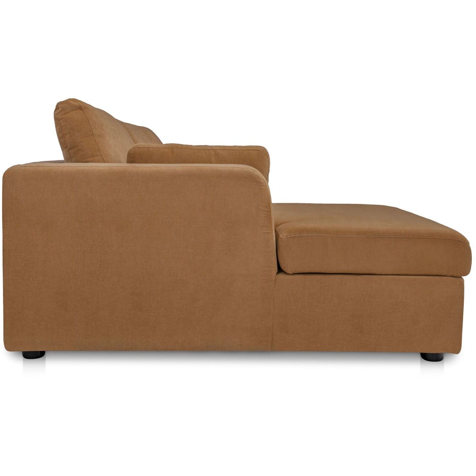 Burrow VV Ginger Sleeper Sectional With Storage Chaise in Left, Brown, Left