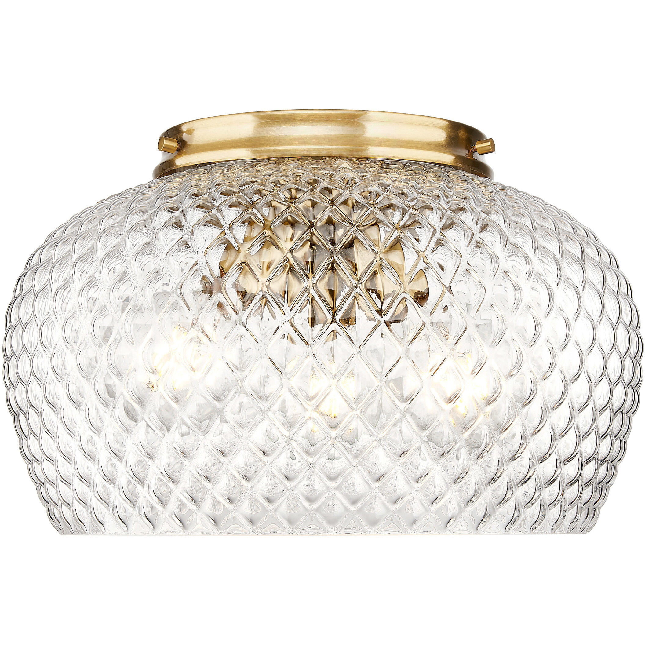 Adeline 3 Light 14 inch Modern Brushed Gold Flush Mount Ceiling Light