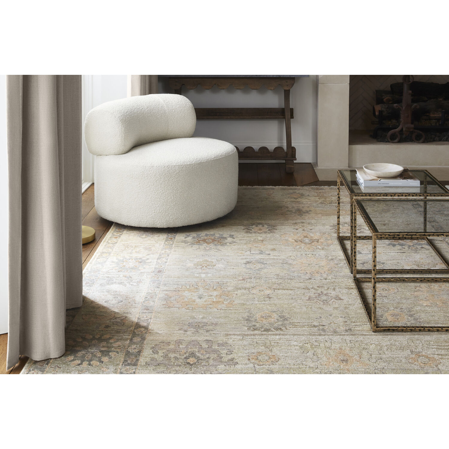 Khotan 36 X 24 inch Sage Rug, Rectangle