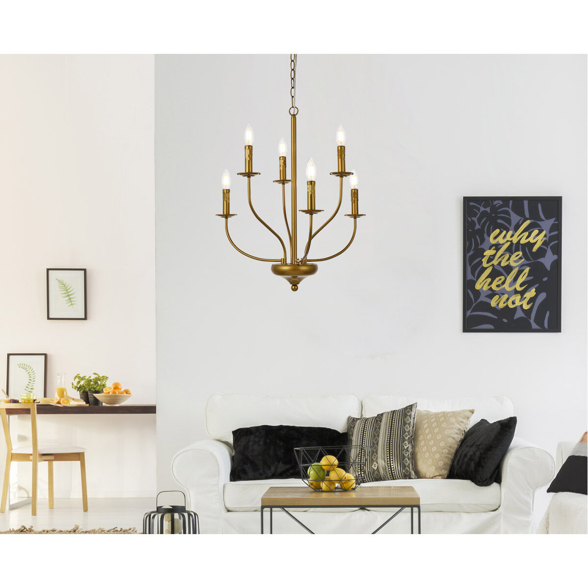 Westley 6 Light 24 inch Brass Pendant Ceiling Light