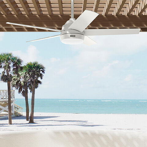 Hunter Fan 52611 Skyflow 52 inch Matte White Outdoor Ceiling Fan