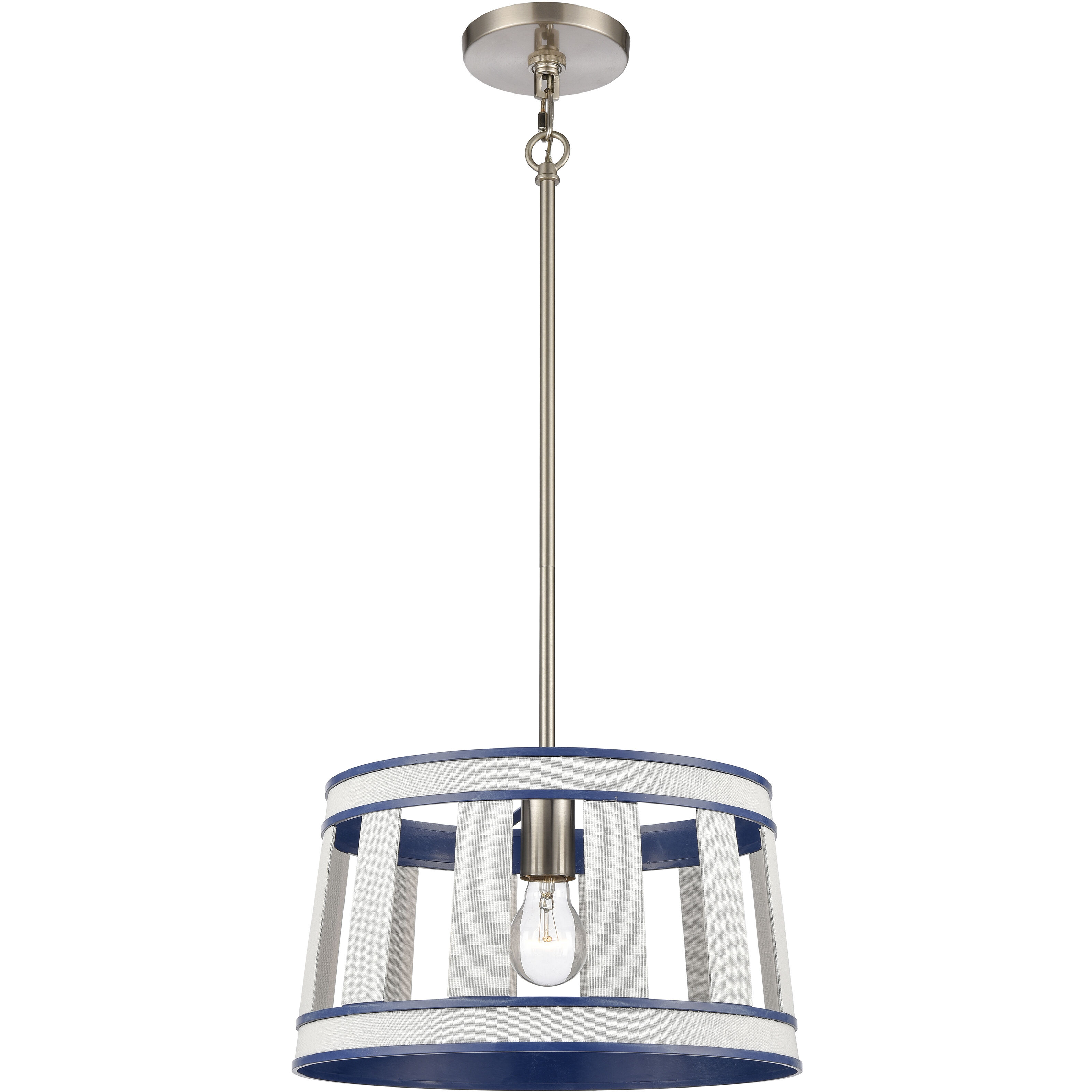 White Burlap Pendant Ceiling Light