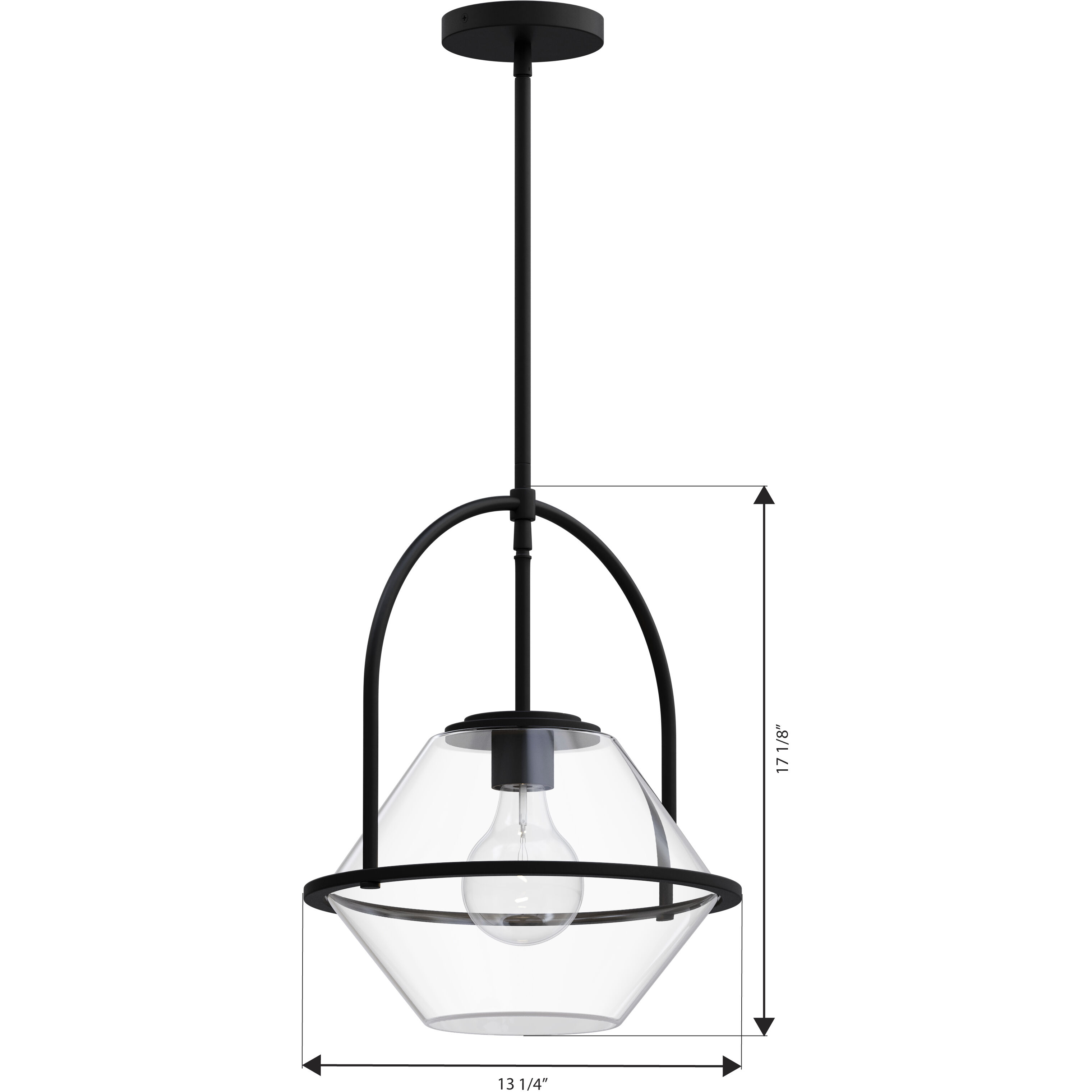 Coralyn 1 Light 13.25 inch Dark Matte Black Pendant Ceiling Light