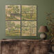 Tree on Linen Green and Brown and Yellow Wall Sculpture, The Studio