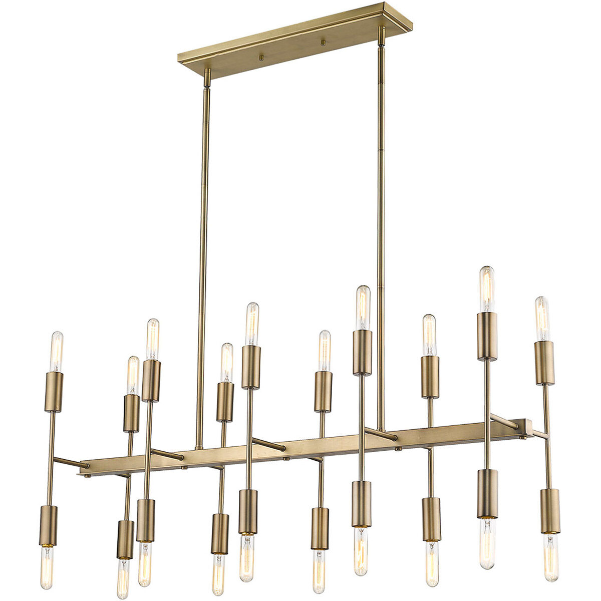 Perret 20 Light 46 inch Aged Brass Island Pendant Ceiling Light