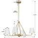 Xavier 4 Light 31.75 inch Vibrant Gold and White Chandelier Ceiling Light