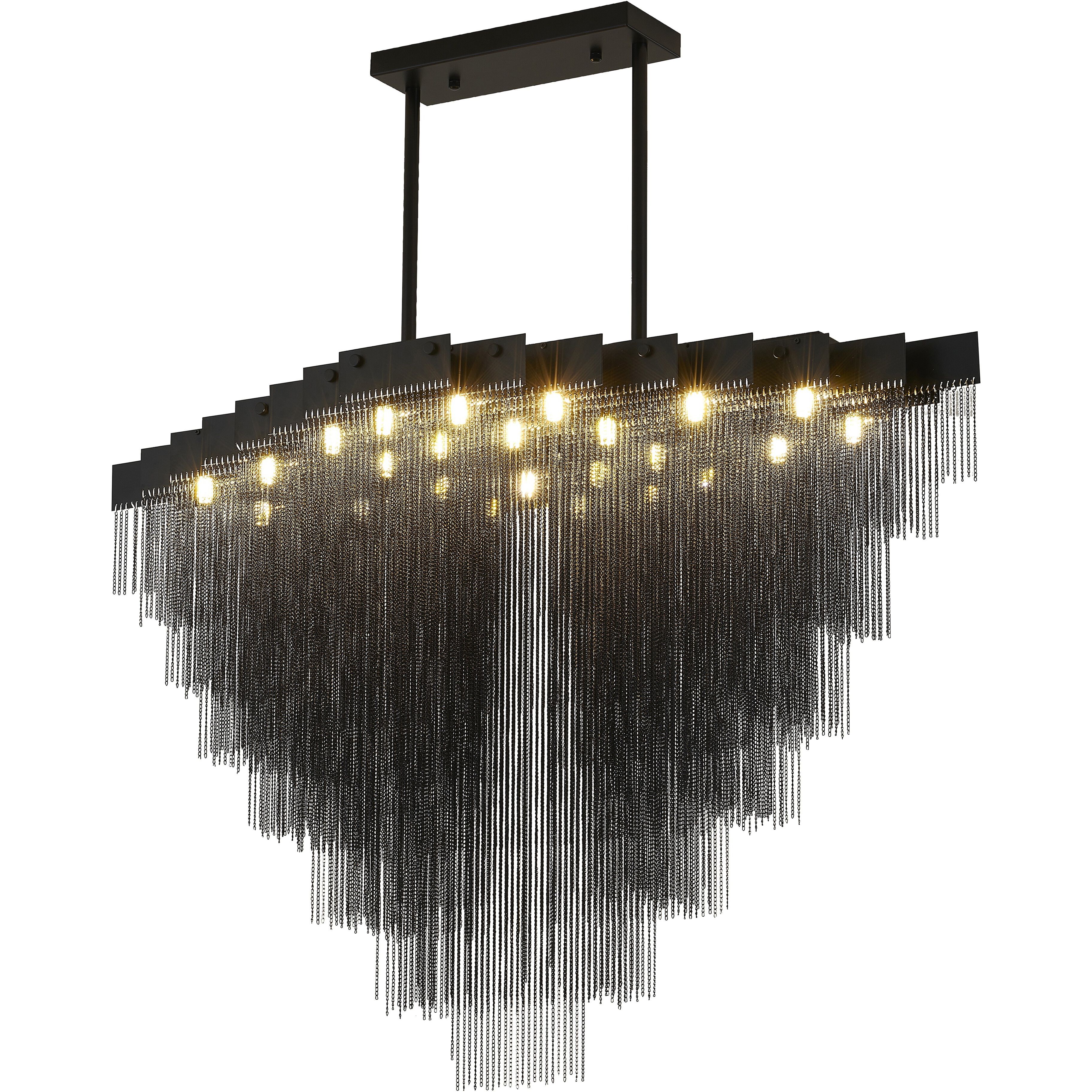 IMG Series 24 Light 23.6 inch Satin Black Chandelier Ceiling Light