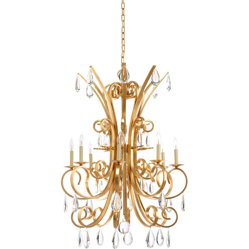 Biltmore 8 Light 30 inch Antique Gold Leaf Chandelier Ceiling Light