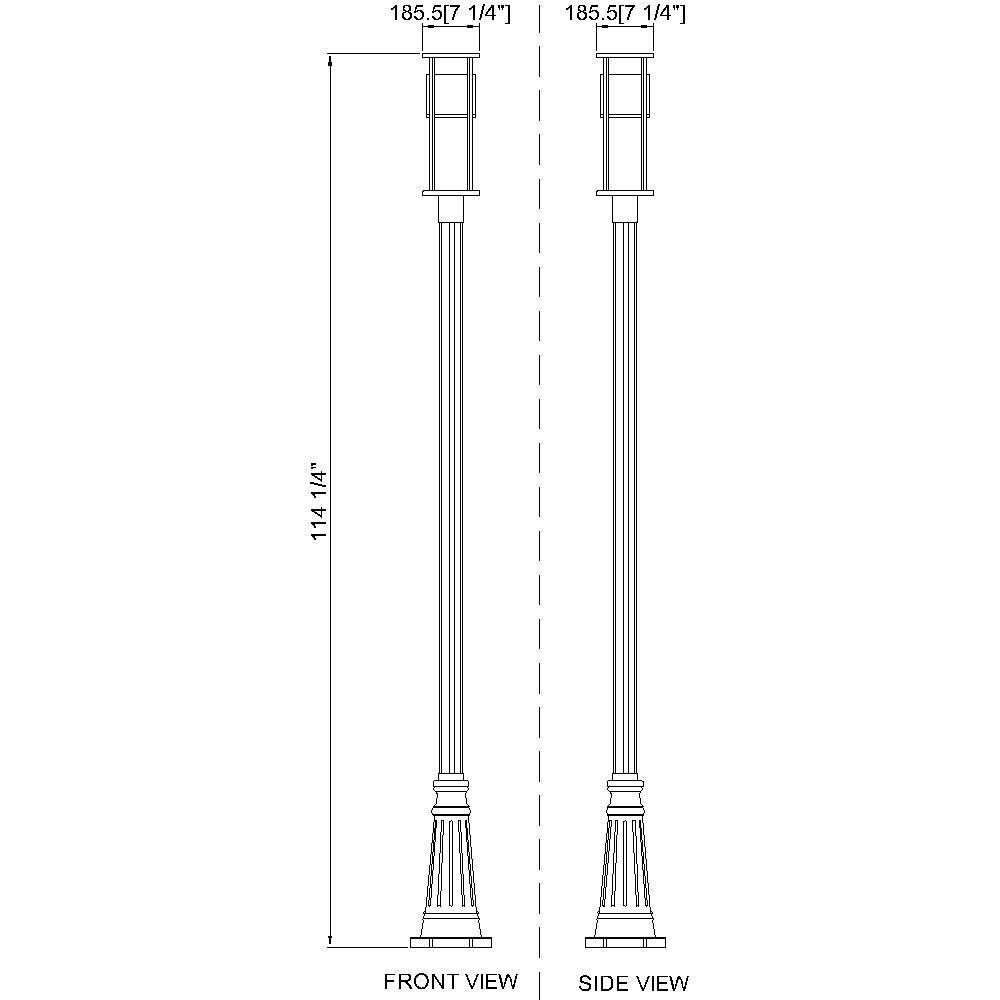 Luca LED 121.75 inch Black Outdoor Post Mounted Fixture