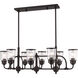 Lawrenceville 8 Light 40 inch Bronze Linear Chandelier Ceiling Light
