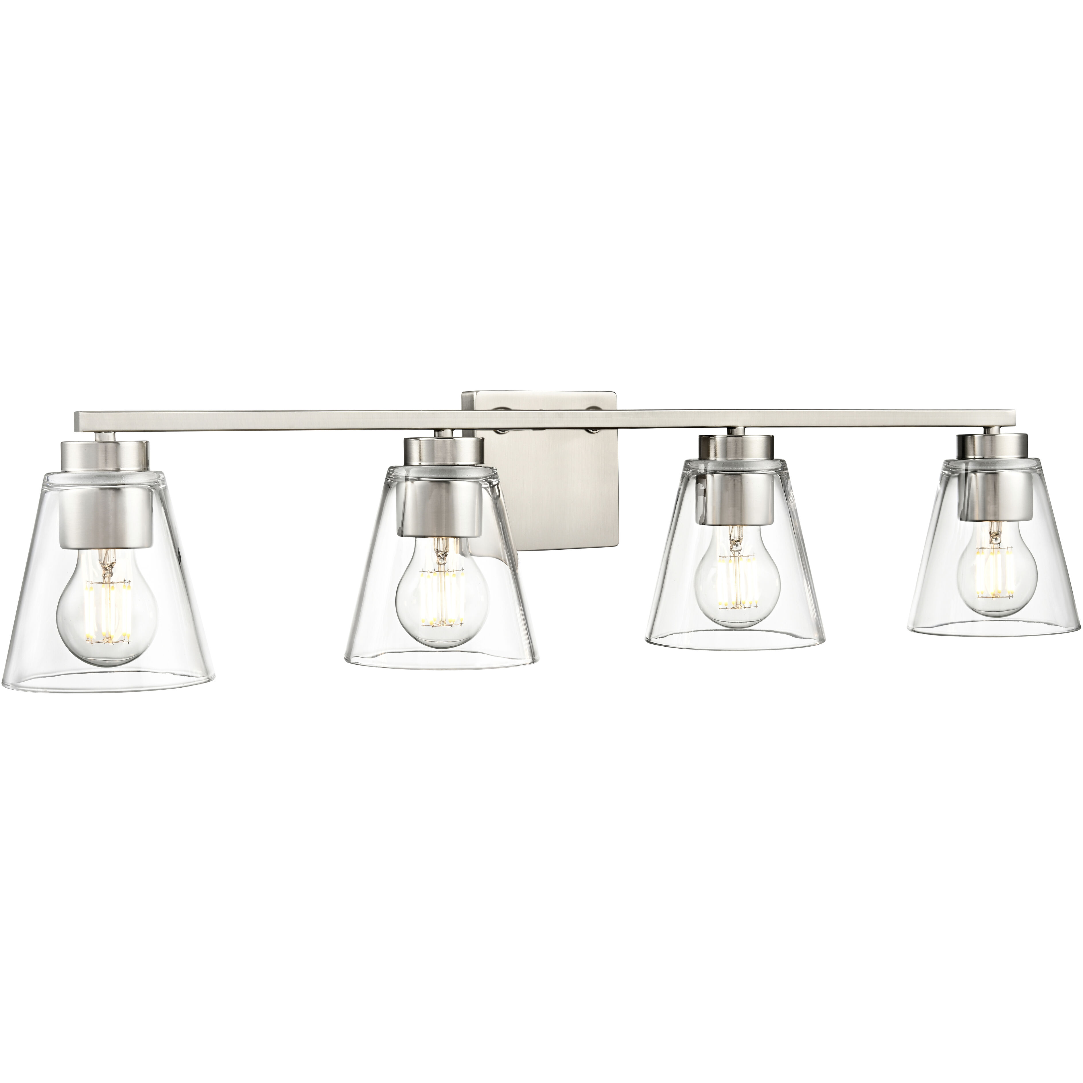 Strayhan 4 Light 31 inch Brushed Nickel Bathroom Vanity Light Wall Light